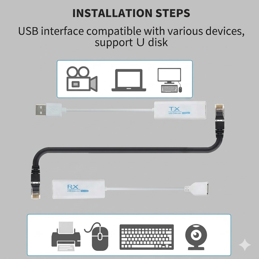 Best USB to LAN Extender Adapter 200 MTR – High-Speed Long Distance USB Solution Technotech Technologies