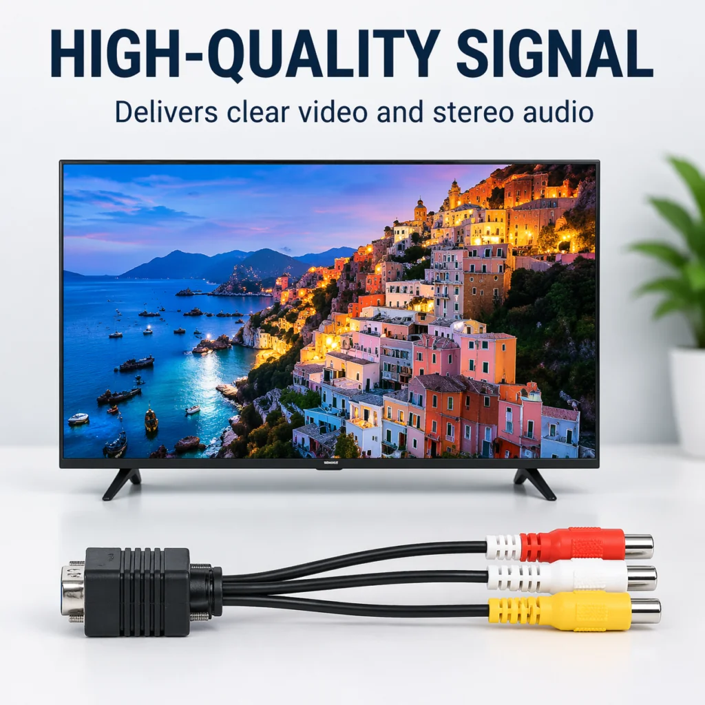 VGA to 3 RCA Cable – Video AV Converter Cable for TV & Projector Technotech Technologies