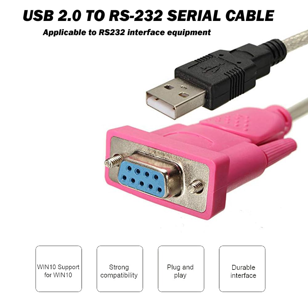 USB to RS-232 Serial Cable Adapter Female (Pink Head) 2.0 Technotech Technologies