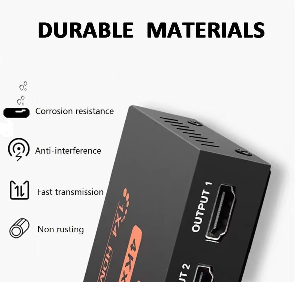 1x4 HDMI Splitter 1080P – High Speed HDMI Splitter 1 Input 4 Output for TV, Monitor, Projector Technotech Technologies