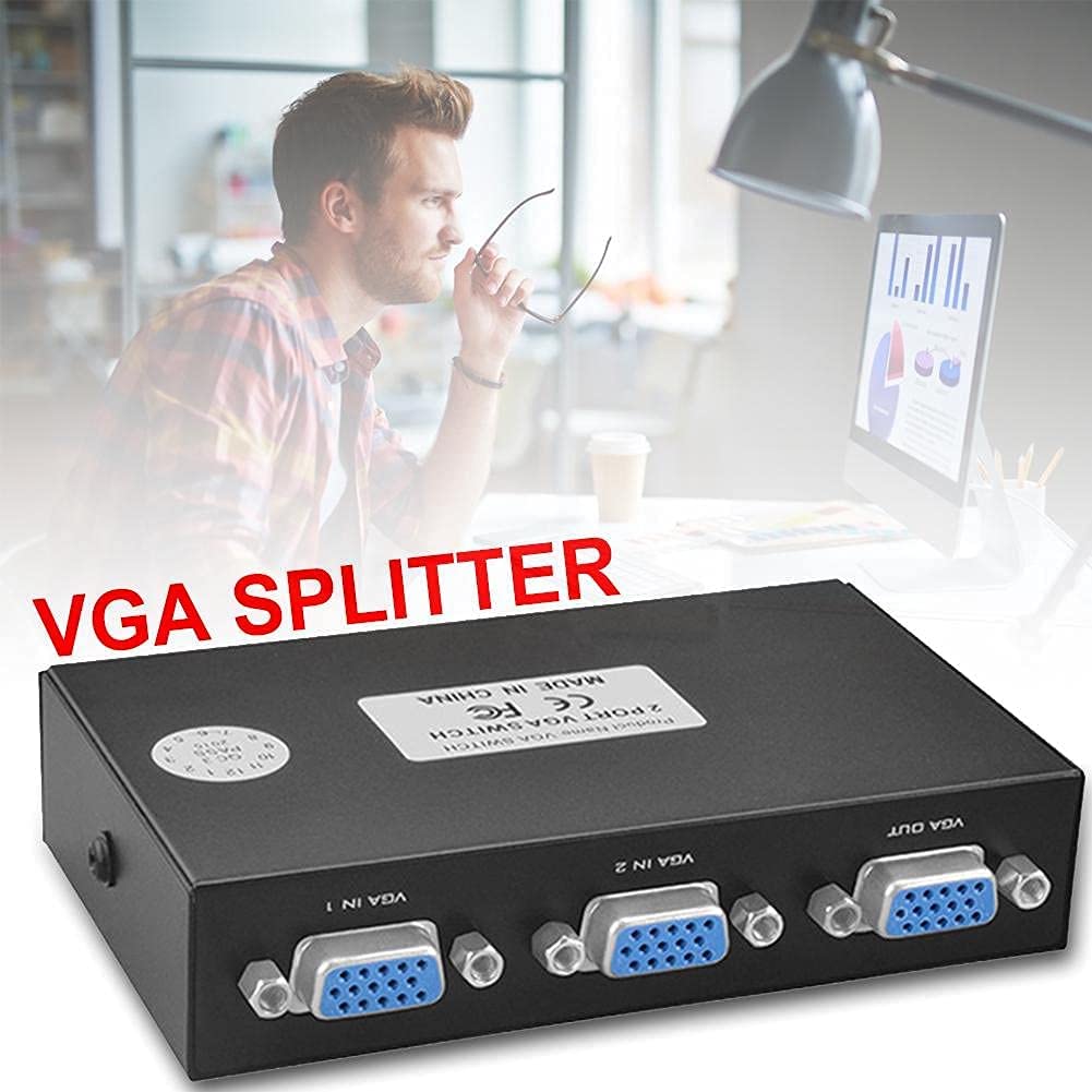 Technotech 2 Port VGA Splitter 200MHz – 1x2 VGA Video Splitter (VGA-2002) Technotech Technologies