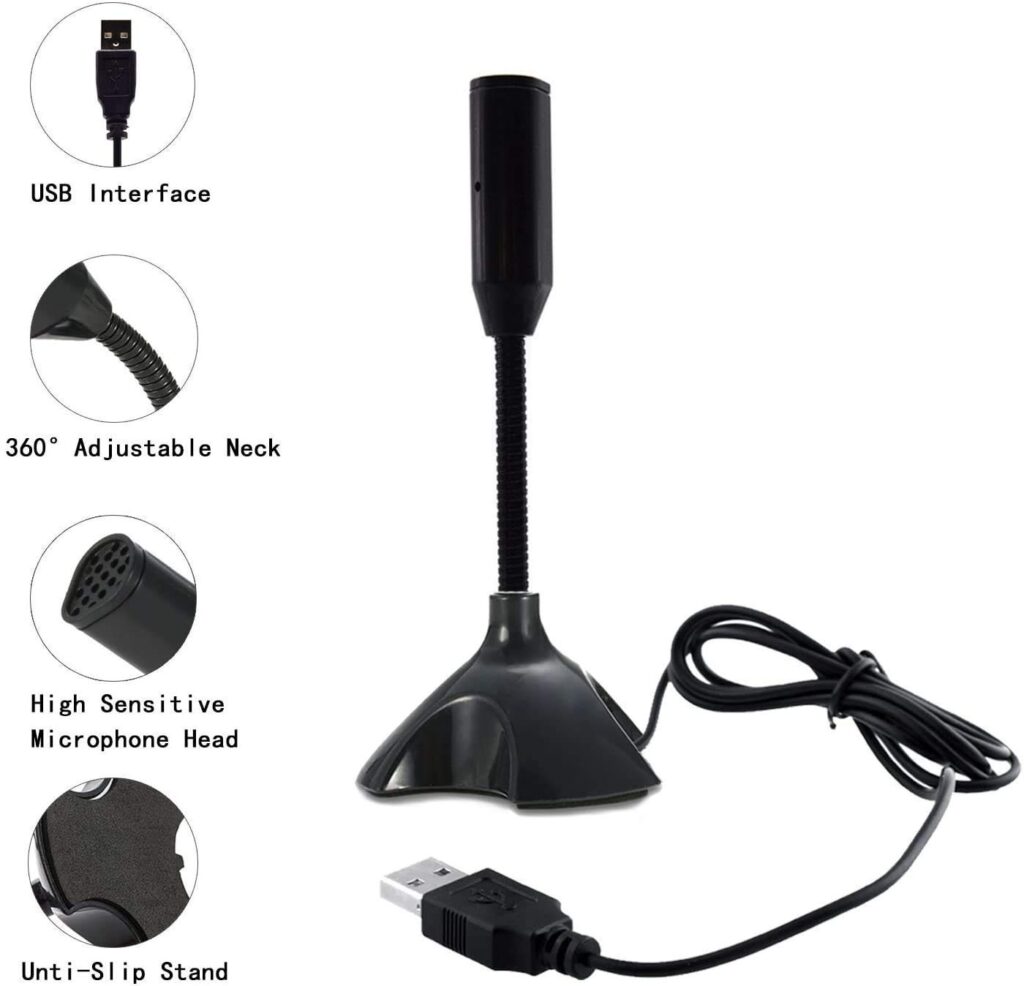USB Desktop Microphone for PC & Mac – Plug and Play Noise Cancelling Mic Technotech Technologies