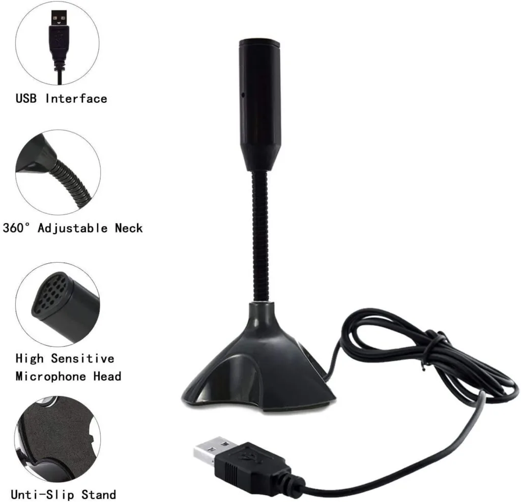 USB Desktop Microphone for PC & Mac – Plug and Play Noise Cancelling Mic Technotech Technologies