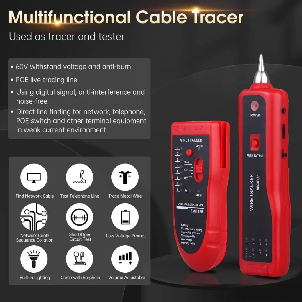 Cable Tracker 828 – Advanced Network Cable Tester & Wire Finder Tool for Professionals Technotech Technologies