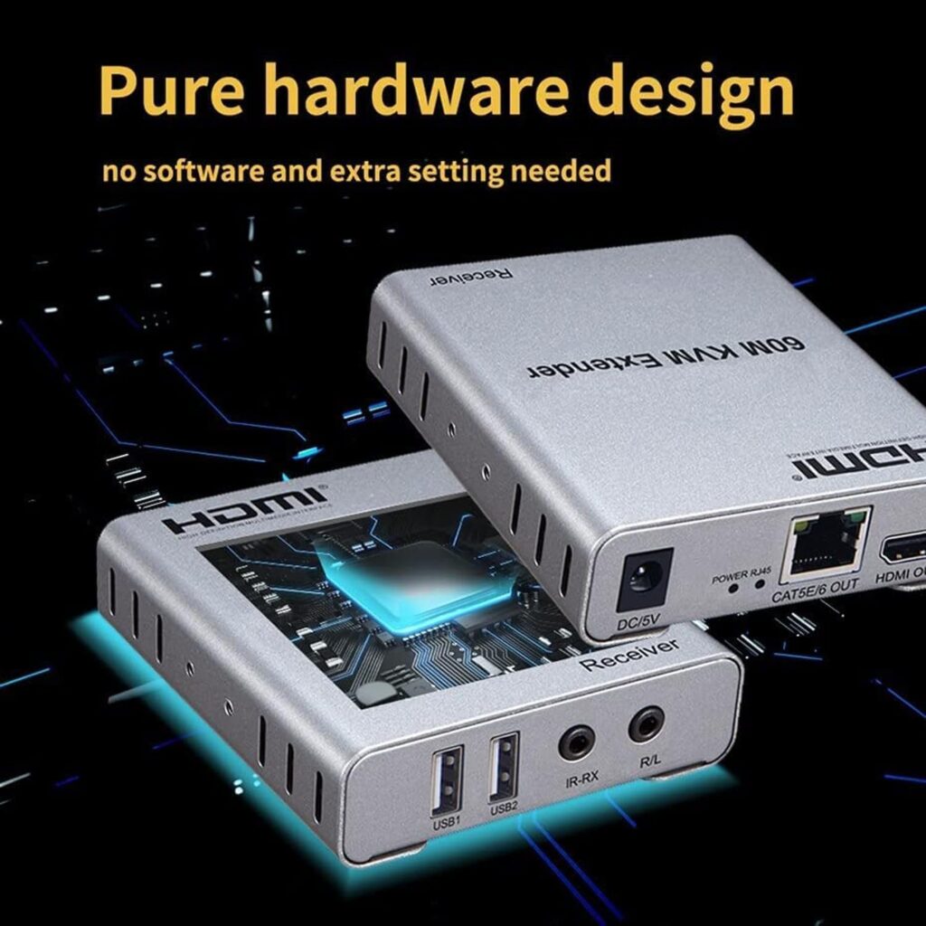 HDMI Extender 60 MTR with KVM – Ultimate Long Distance 1080P Extender Technotech Technologies