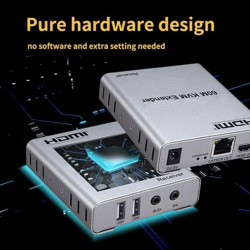 HDMI Extender 60 MTR with KVM – Ultimate Long Distance 1080P Extender Technotech Technologies