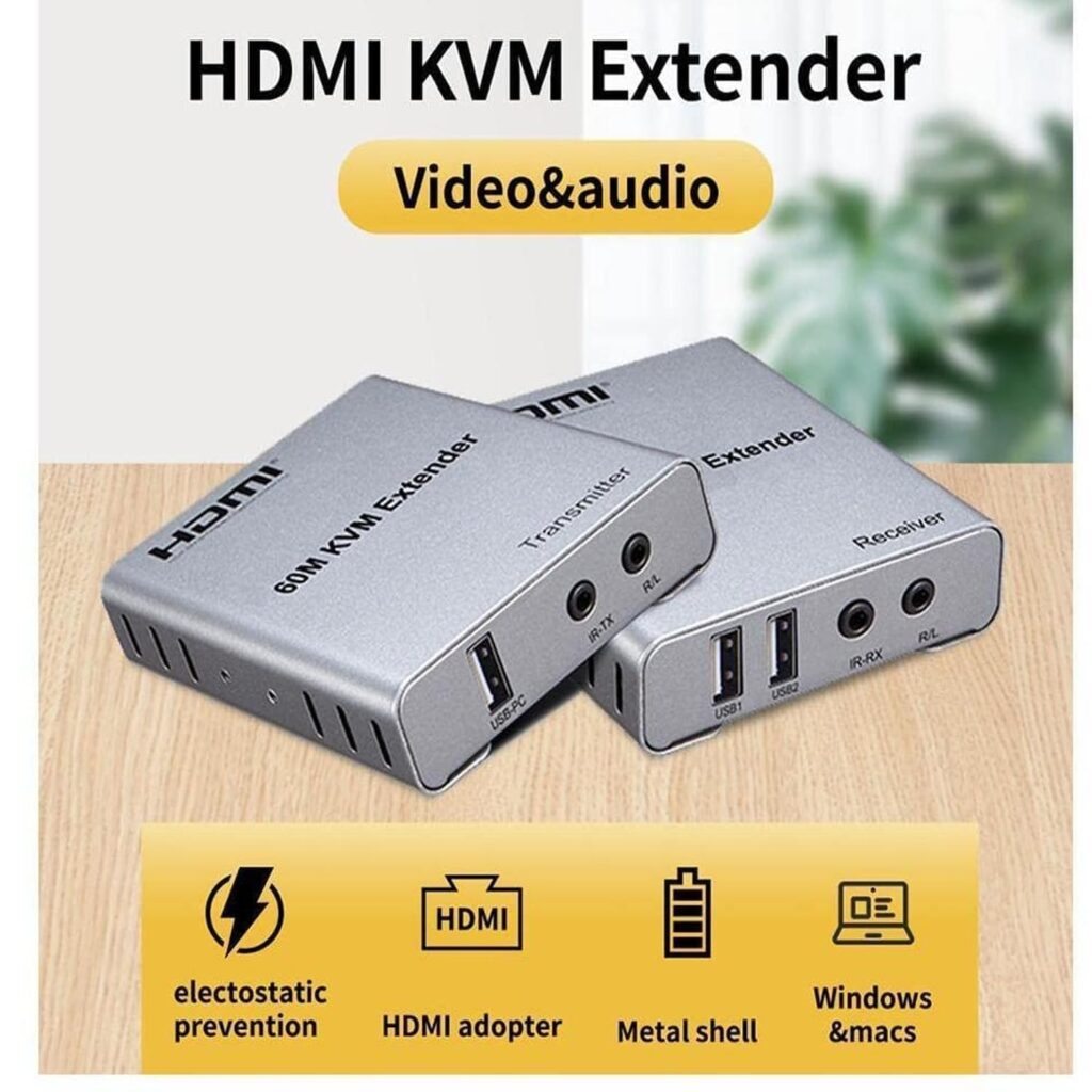 HDMI Extender 60 MTR with KVM – Ultimate Long Distance 1080P Extender Technotech Technologies