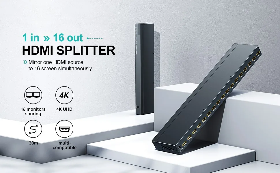 16 Port HDMI Splitter 4K – 1 in 16 HDMI 1.4 Splitter with 4Kx2K & 3D Support Technotech Technologies
