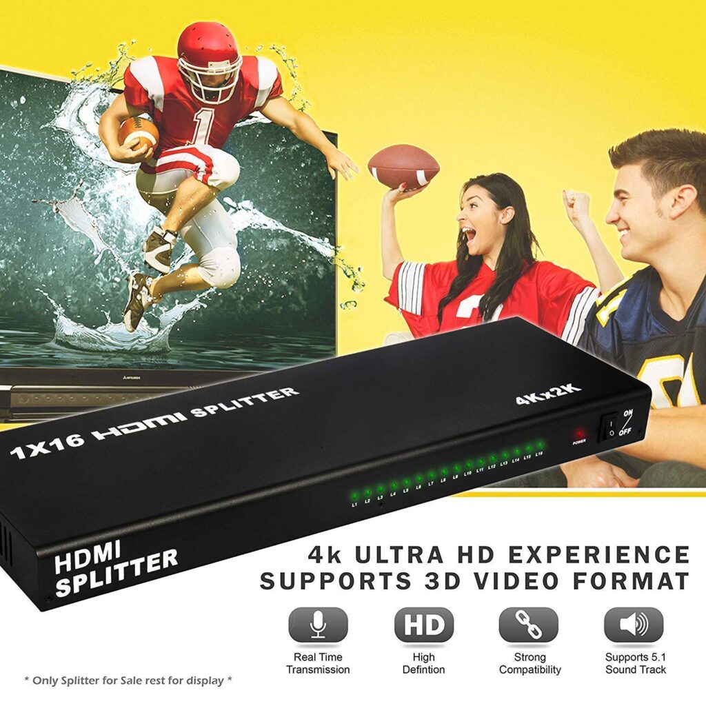 16 Port HDMI Splitter 4K – 1 in 16 HDMI 1.4 Splitter with 4Kx2K & 3D Support Technotech Technologies
