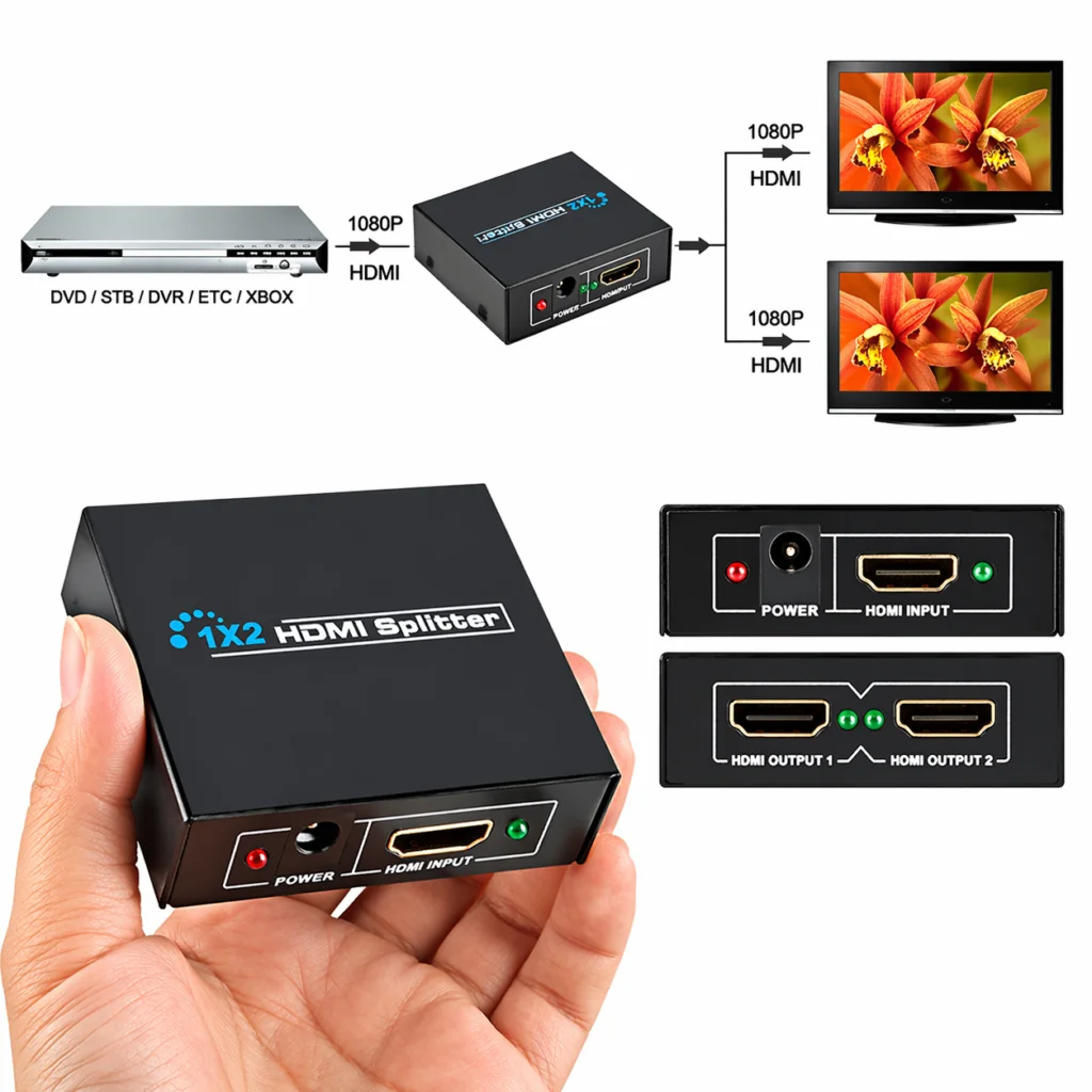 Powerful 1x2 HDMI Splitter 1080P 3D HDTV Ver 1.4 – High Speed Dual Display HDMI Splitter Technotech Technologies