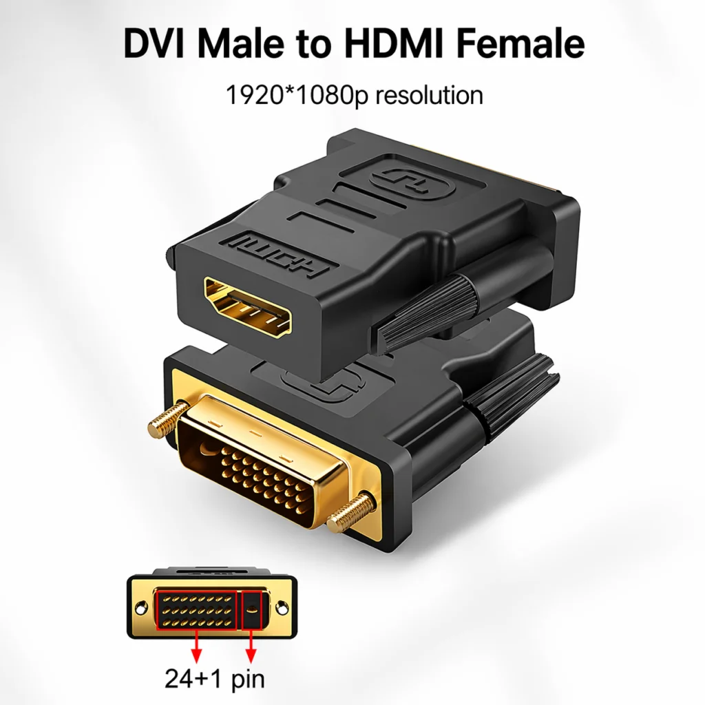 HDMI Female to DVI 24+1 Male Connector – Best High-Speed Video Adapter Technotech Technologies
