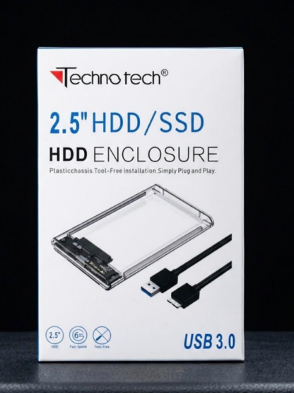 2.5 Inch HDD SSD Enclosure USB 3.0 – Tool Free Plastic Case