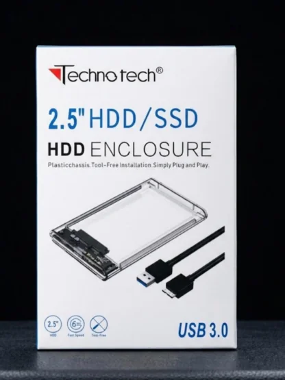 2.5 Inch HDD SSD Enclosure USB 3.0 – Tool Free Plastic Case