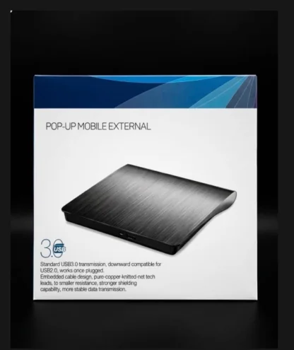 USB 3.0 Pop-Up External DVD-RW Drive – Type-C Plug & Play