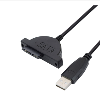 USB 2.0 to Mini SATA 13Pin Adapter Cable for Laptop CD/DVD ROM – Slimline SATA Converter (Black)
