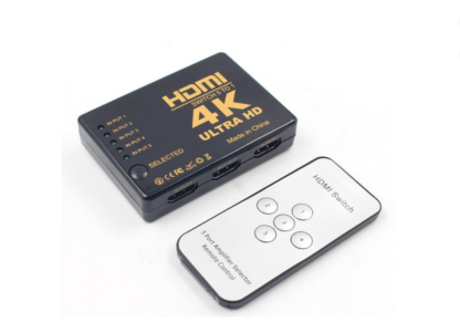 Powerful 5-Way HDMI Switch 4K – 5 In 1 Out HDMI Switcher with IR Remote Control