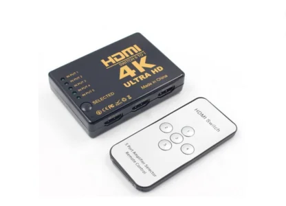 Powerful 5-Way HDMI Switch 4K – 5 In 1 Out HDMI Switcher with IR Remote Control
