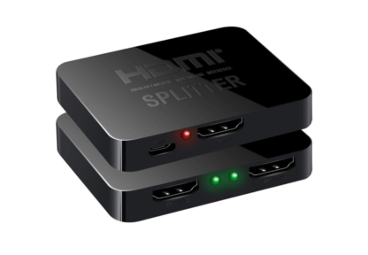 Powerful 4K HDMI Splitter 1 in 2 Out – Dual Monitor HDMI Splitter for TV, Laptop & Projector