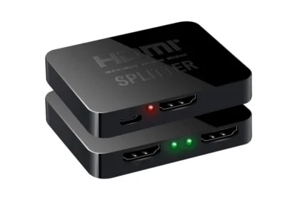Powerful 4K HDMI Splitter 1 in 2 Out – Dual Monitor HDMI Splitter for TV, Laptop & Projector