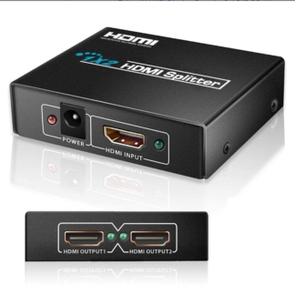 1x2 HDMI Splitter 1080P HDMI Splitter 1 in 2 Out for Dual Monitors TV Projector