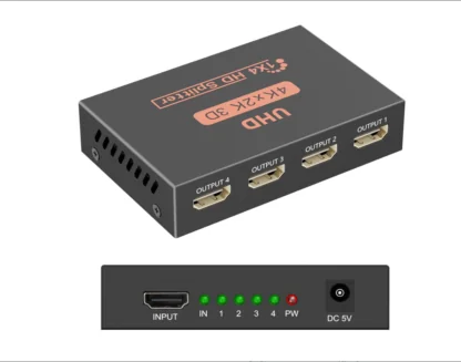 1×4 HDMI Splitter 1080P – High Speed HDMI Splitter 1 Input 4 Output for TV, Monitor, Projector