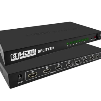 1x8 HDMI Splitter 4K Package Contents – HDMI Splitter, Cable, Power Adapter