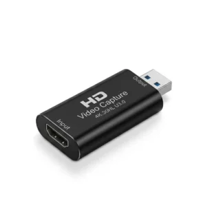 USB 3.0 4K HD Video Capture connected to laptop for recording