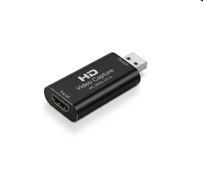 USB 3.0 4K HD Video Capture connected to laptop for recording