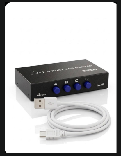 Technotech 4 Port USB Switch 2.0 – 4×1 USB Sharing Switch for PC, Laptop, Printer & Scanner