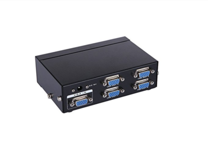 Technotech 4 Port VGA Splitter 200MHz – 1×4 VGA Video Splitter for Monitor & Projector