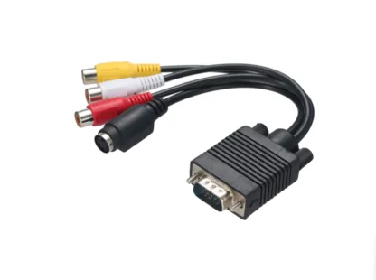 VGA to 3 RCA Cable – Video AV Converter Cable for TV & Projector