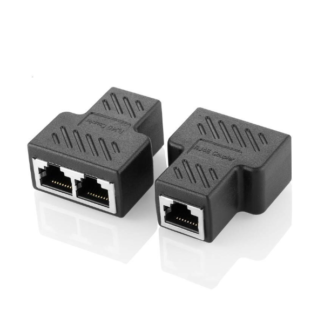 LAN Coupler RJ45 1x2 Black ( Pack Of 5 )