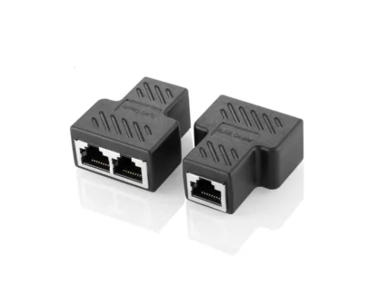 LAN Coupler RJ45 1×2 Black ( Pack Of 5 )