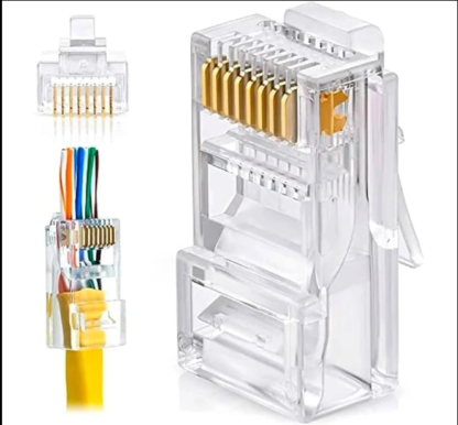 T.T RJ45 Connector CAT6 Pass Through Pack of 100