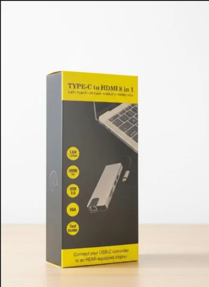 Type-C USB 3.1 8-in-1 Combo Hub – Ultimate Multiport Adapter with HDMI, LAN & USB 3.0