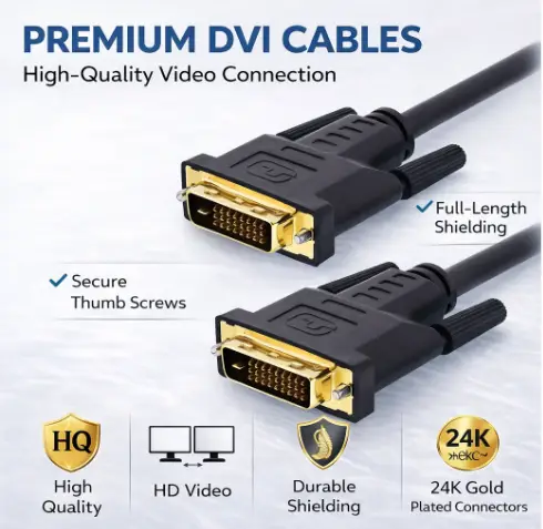 DVI Male to Male Cable, DVI 24+1 Cable, DVI 24+5 Cable, 3 Meter Technotech Technologies