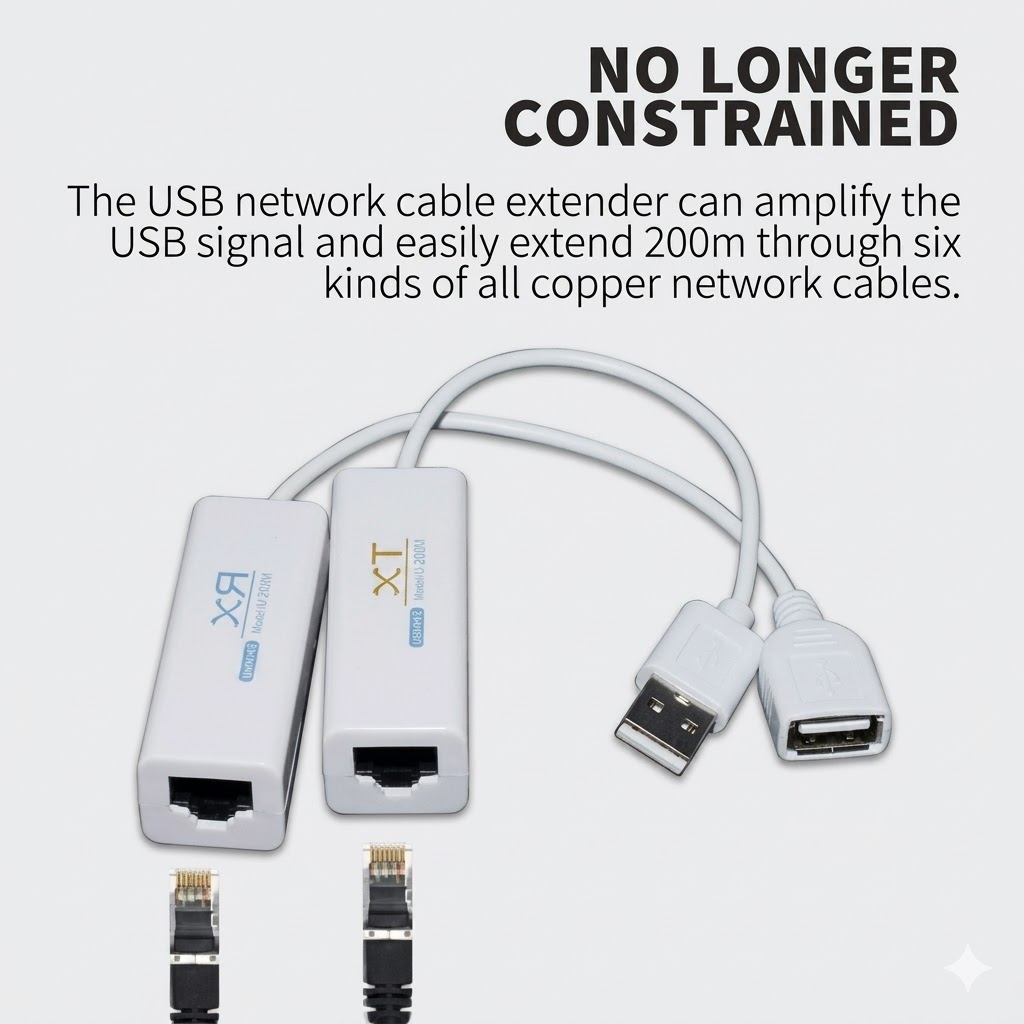 Best USB to LAN Extender Adapter 200 MTR – High-Speed Long Distance USB Solution Technotech Technologies