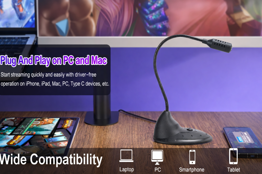 Yin Wei YWZ001M Condenser Microphone – 3.5mm Network Mic for PC, Laptop, Video Chat & Recording Technotech Technologies