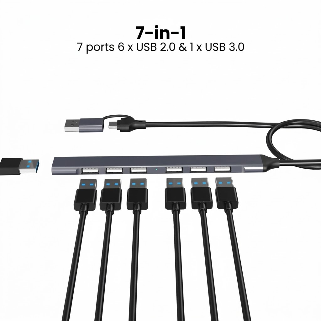 USB 3.0 Hub Multi-Interface Adapter – 7 Ports Technotech Technologies