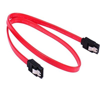 SATA Data Cable 7-7 Pin 40CM 180+180 Latch Red – High-Speed HDD/SSD Cable (Pack of 2)