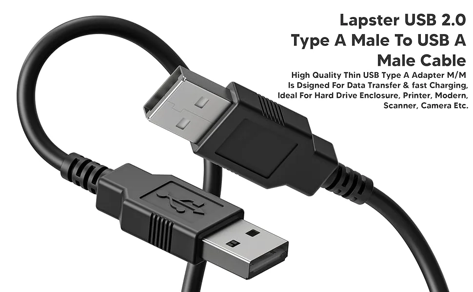 USB 2.0 AM to AM Cable 3 Mtr – Ultimate Best High-Speed Male to Male USB Cable Technotech Technologies
