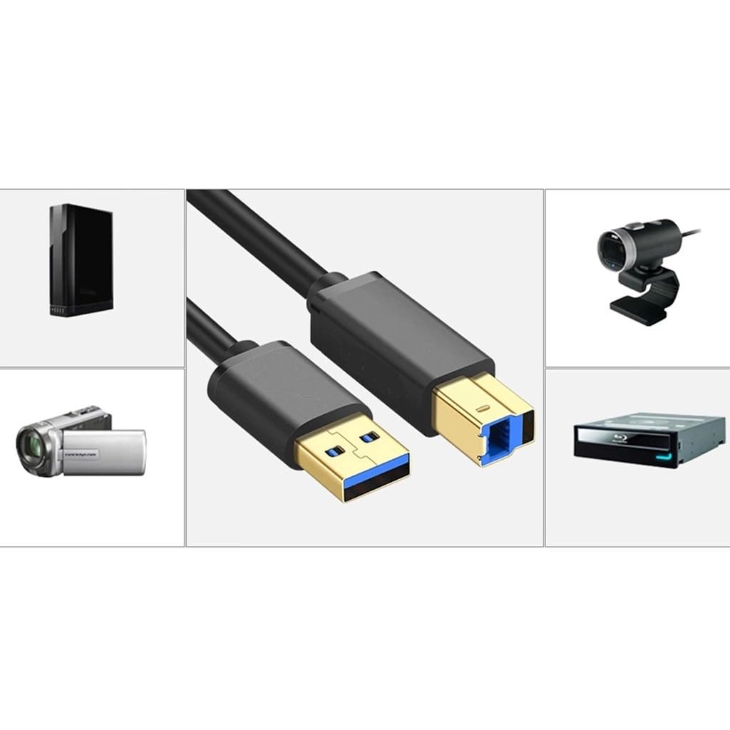 USB 3.0 Printer Cable 1.5 Mtr – Ultimate Best High-Speed Printer Data Cable (5Gbps) Technotech Technologies