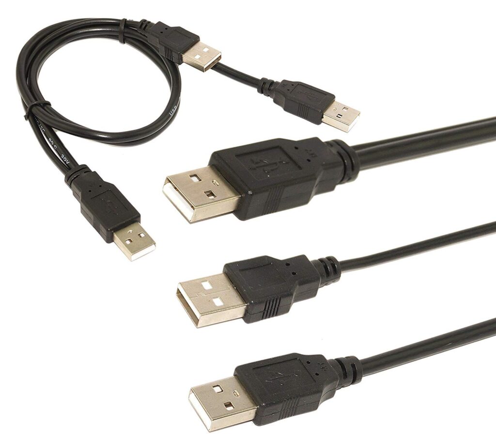 USB 2.0 AM to 2×AM Y Splitter Cable 50 CM – Ultimate Best Dual USB Power/Data Cable Technotech Technologies