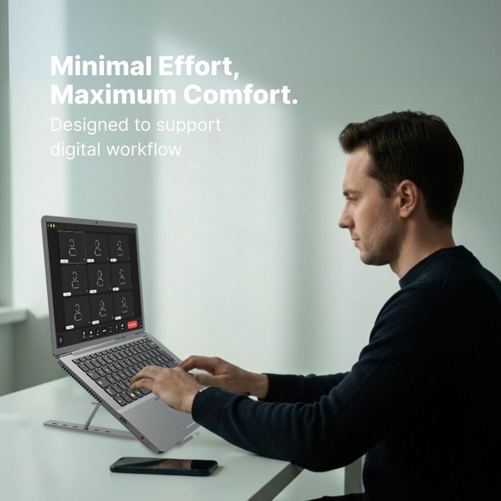 Technotech Foldable Laptop Stand – 7 Angle Adjustable Ergonomic Bracket Technotech Technologies