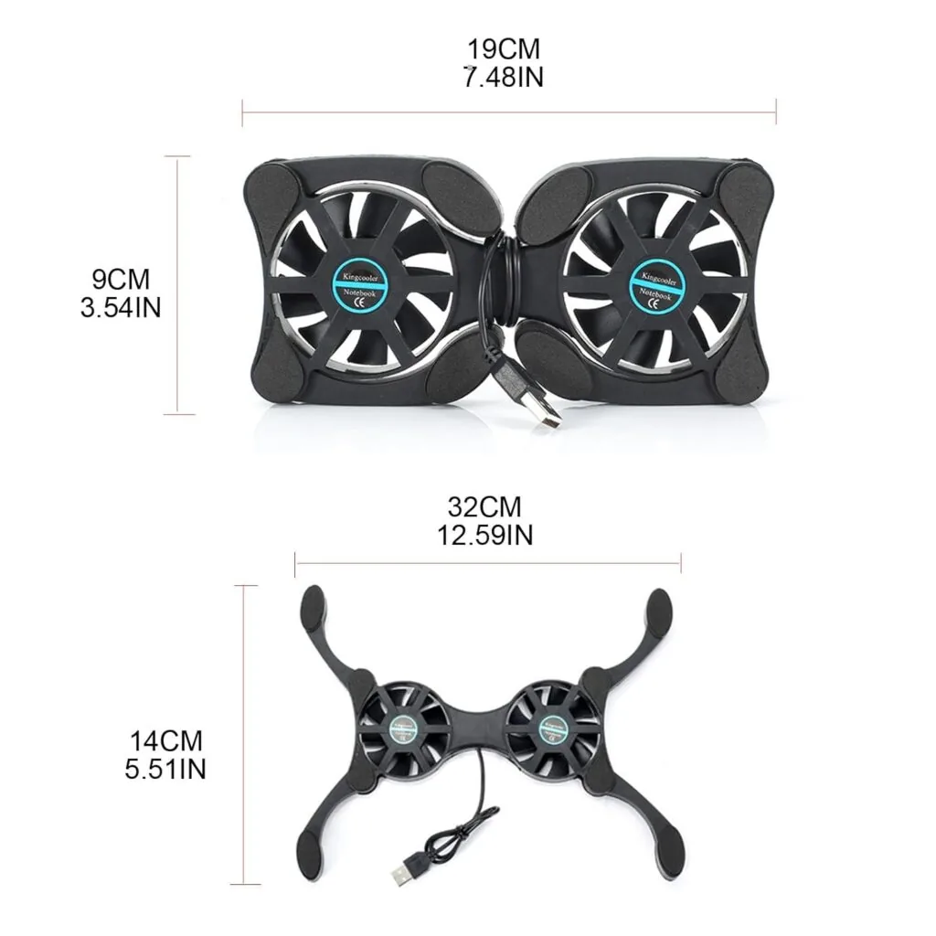 Laptop Cooling Pad with foldable design and powerful fans Technotech Technologies