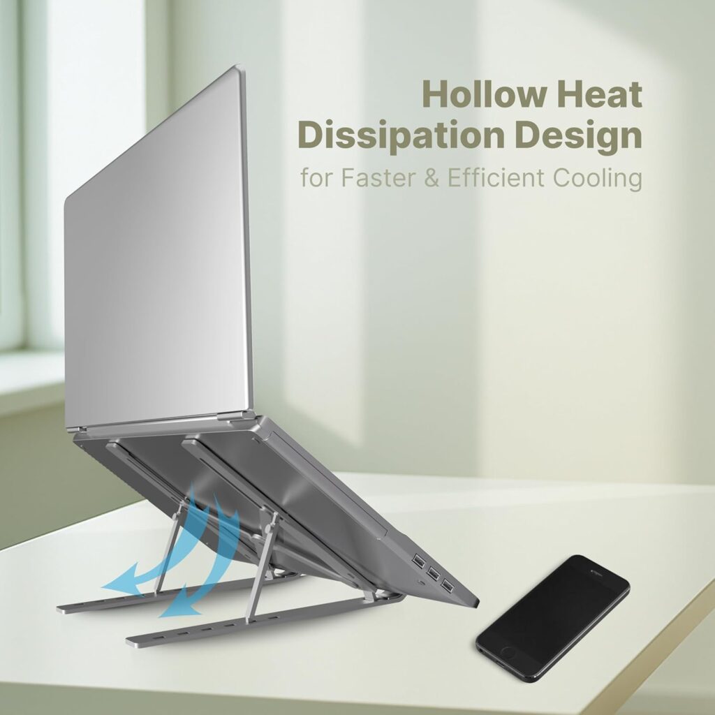 Technotech Foldable Laptop Stand – 7 Angle Adjustable Ergonomic Bracket Technotech Technologies