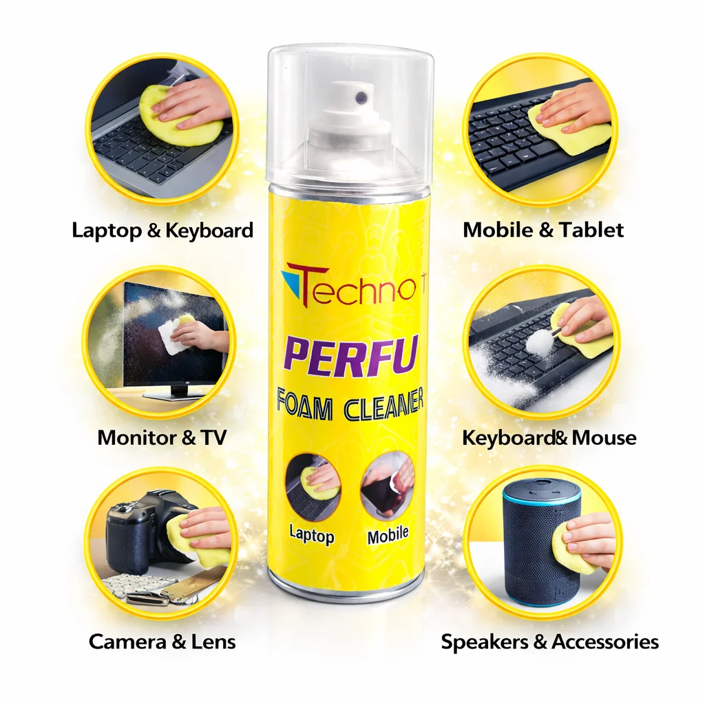 Technotech Foam Cleaner Spray – Multi-Purpose Cleaning Foam for Electronics & Surfaces Technotech Technologies