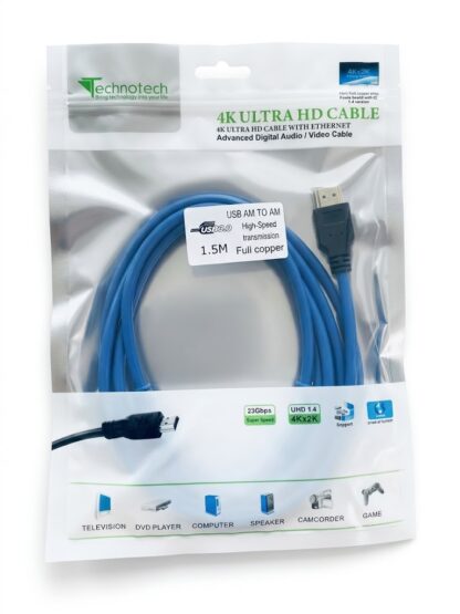 USB 3.0 Male to Male Cable 1.5 Mtr – Ultimate Best SuperSpeed Data Transfer Cable (5Gbps)