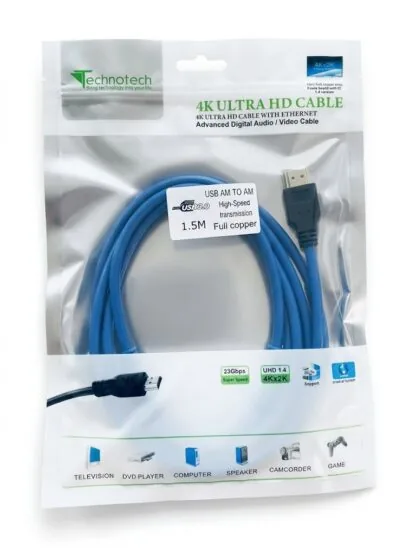 USB 3.0 Male to Male Cable 1.5 Mtr – Ultimate Best SuperSpeed Data Transfer Cable (5Gbps)