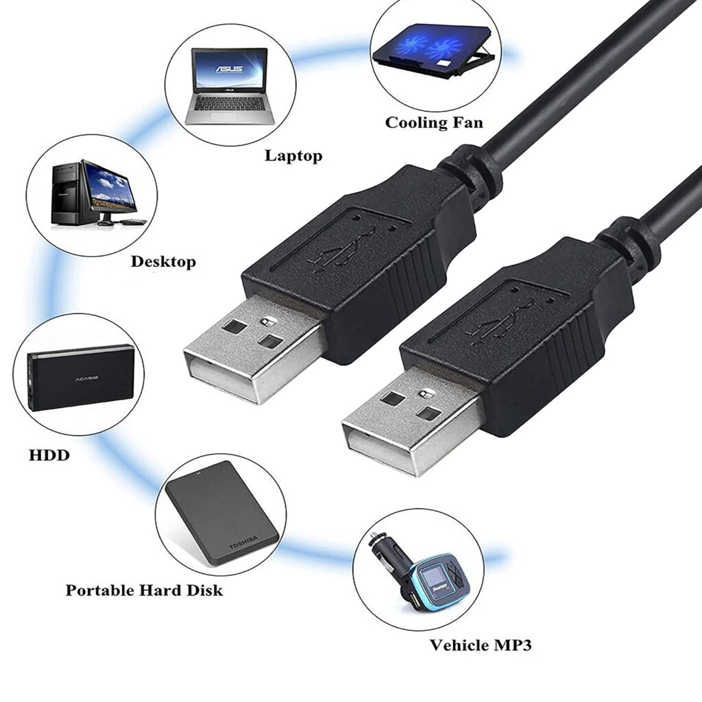 USB 2.0 AM to AM Cable 3 Mtr – Ultimate Best High-Speed Male to Male USB Cable Technotech Technologies